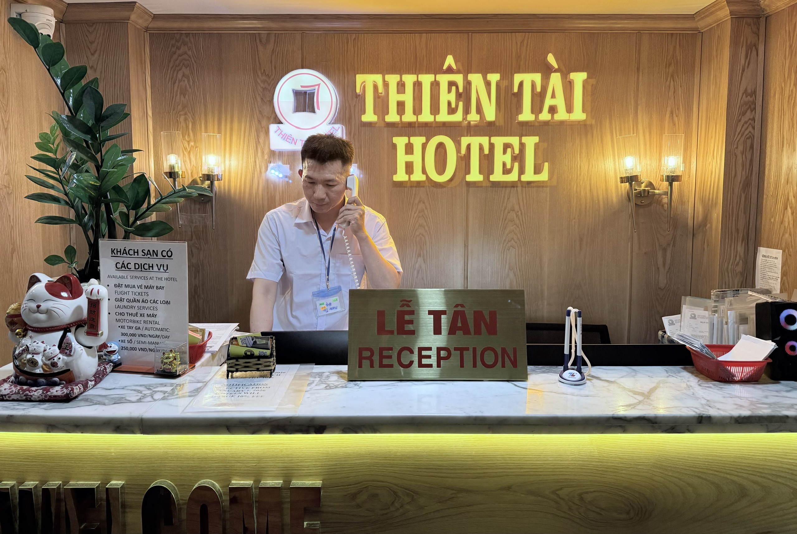 Quầy lễ tân Thiên Tài Hotel